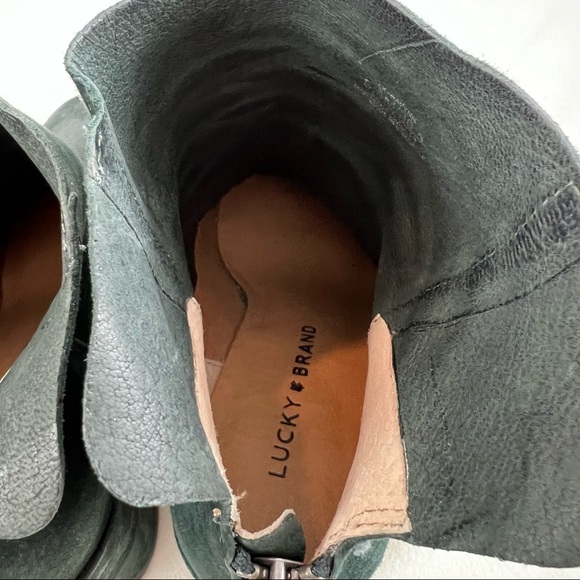 Lucky Brand Ravynn Suede Blocked Heel Ankle Booties Size 8.5M - Picture 11 of 16
